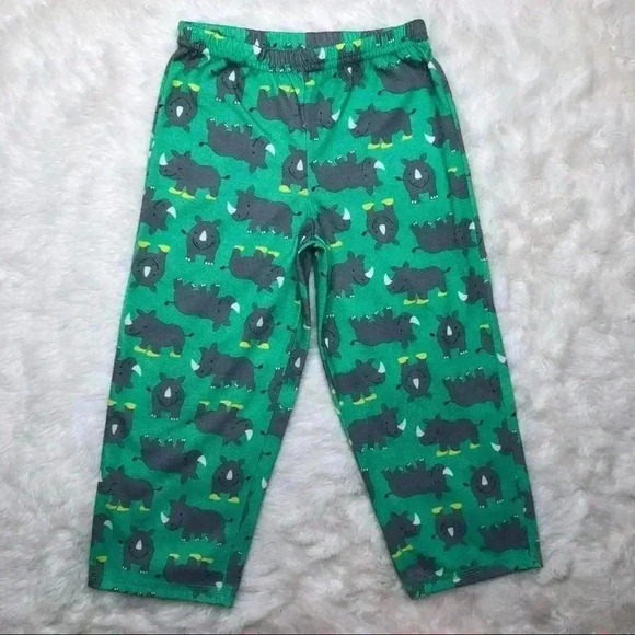 Just One You By Carter’s Rhino Pajama Pants Green  & Grey Size 4T - Picture 1 of 16